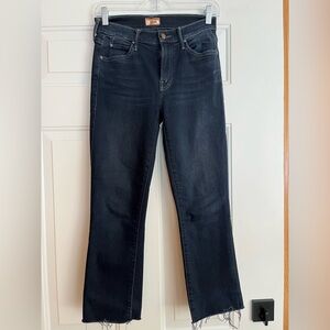 Women’s Mother The Rascal Ankle Snippet gray dark wash denim jean. Size 24